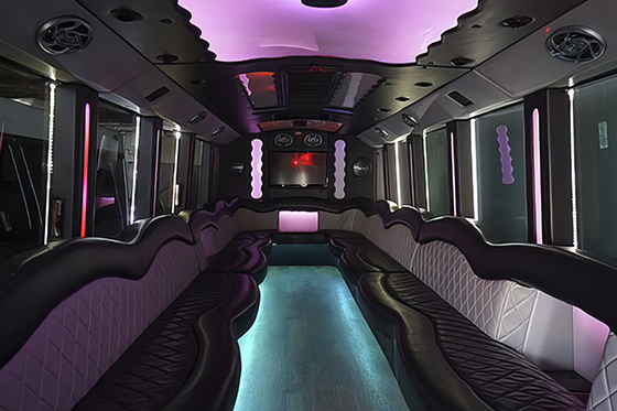 inside the limo bus